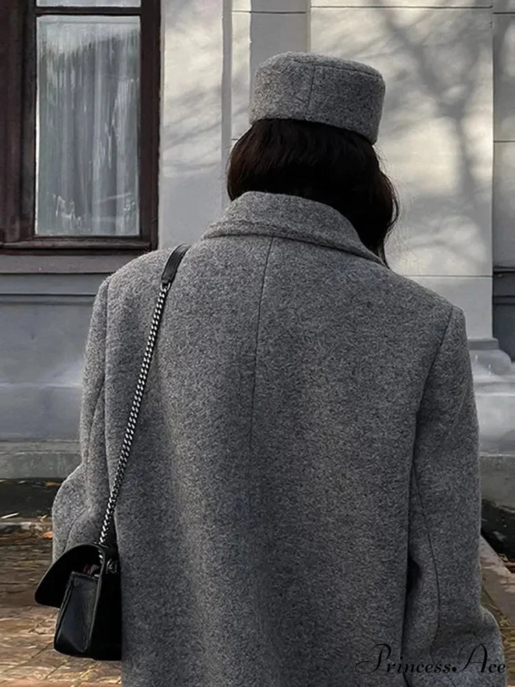 Durable Decline Collar Baggy Overcoat - Image 6