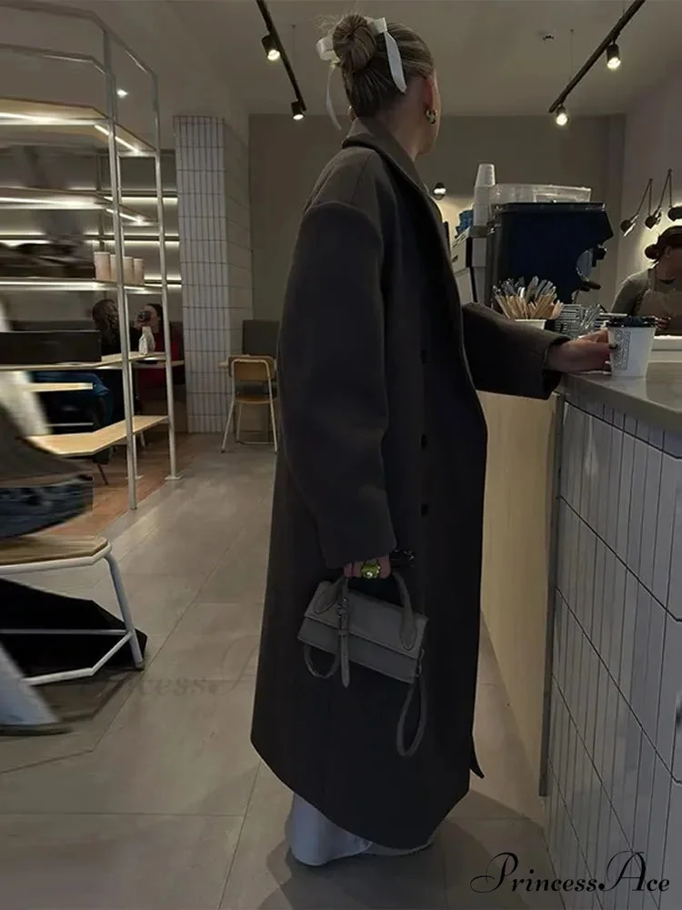 Durable Dual-Breasted Fold-Down Overcoat - Image 2