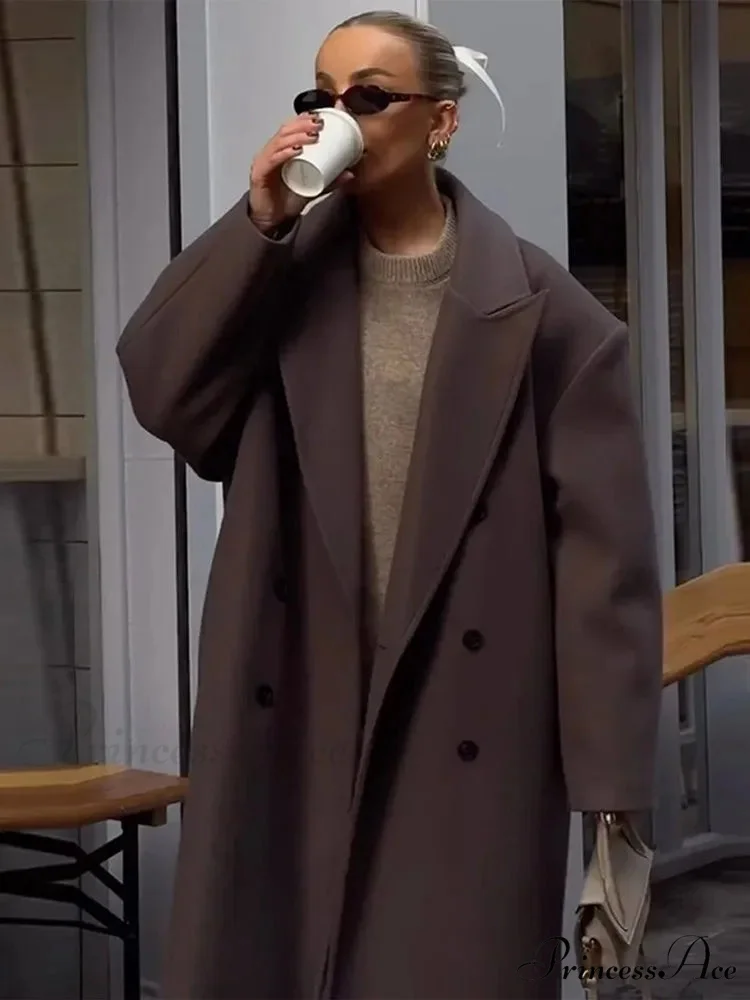 Durable Dual-Breasted Fold-Down Overcoat - Image 3
