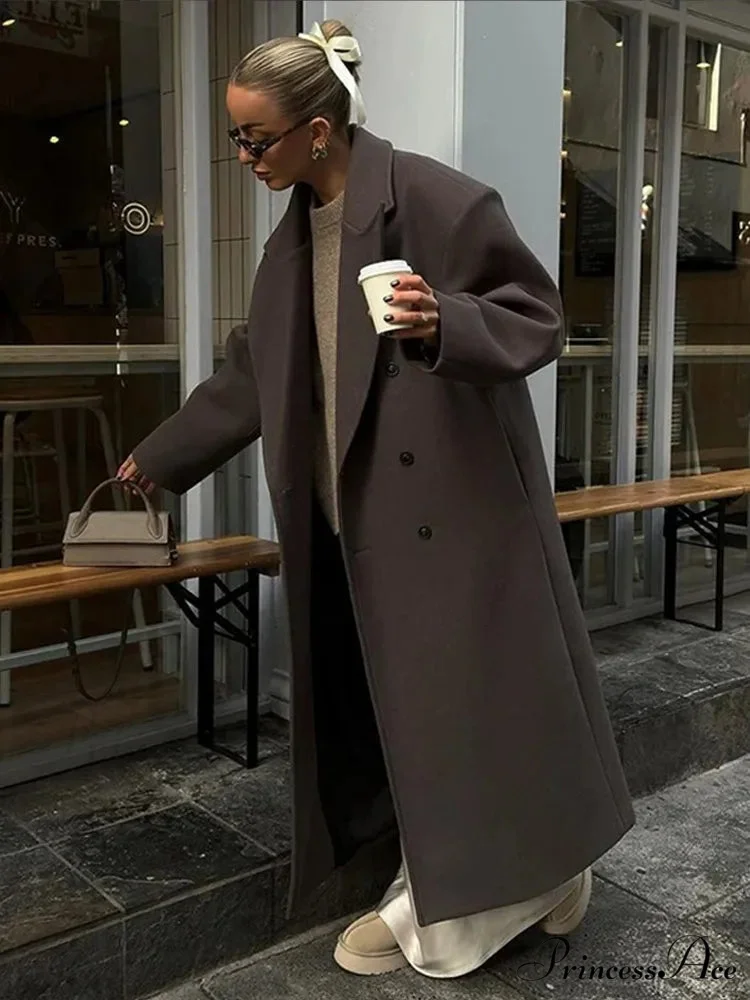 Durable Dual-Breasted Fold-Down Overcoat - Image 4
