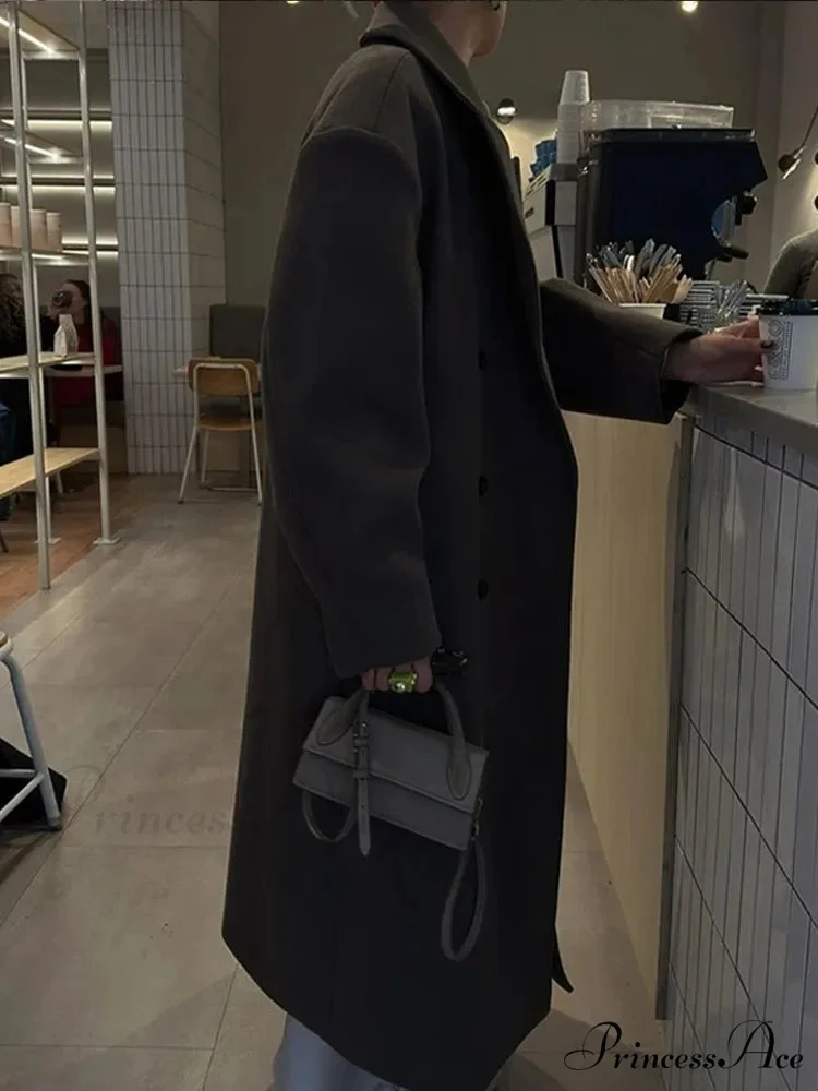 Durable Dual-Breasted Fold-Down Overcoat - Image 5