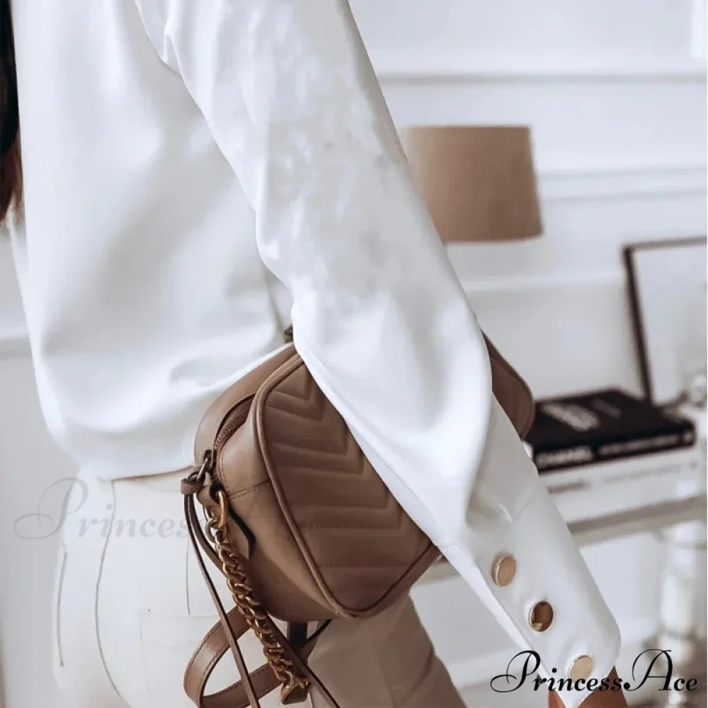 Durable Extended Sleeve Ivory Cotton Blouse - Image 4
