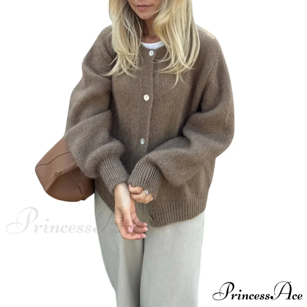 Durable Fluffy Button Up Knit Cardigan - Image 7
