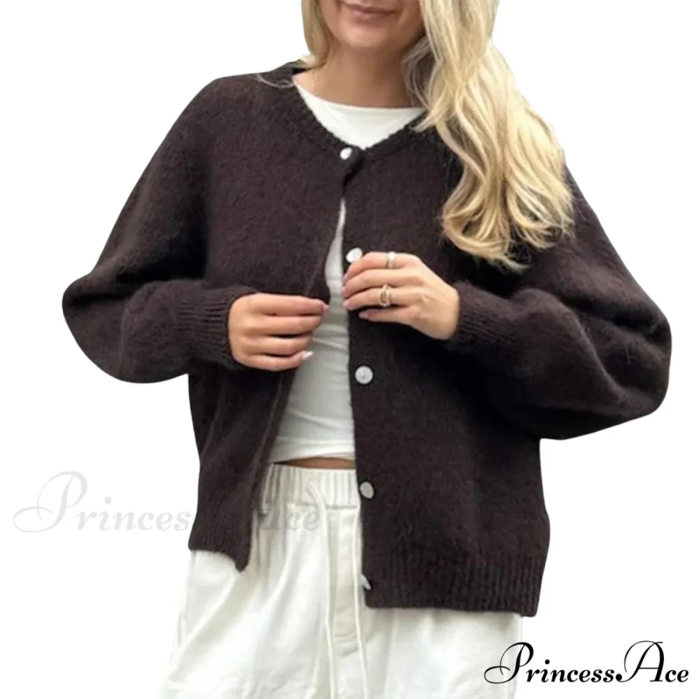 Durable Fluffy Button Up Knit Cardigan - Image 9