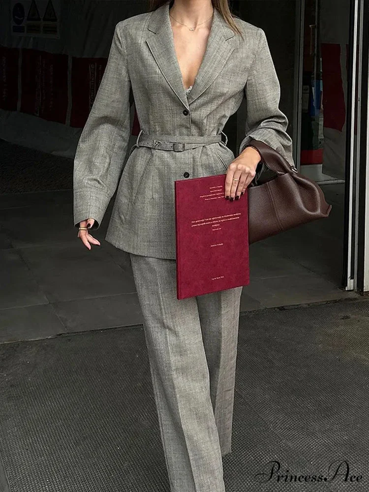 Durable Jacket with Belt V-neck Collar Coat - Image 4