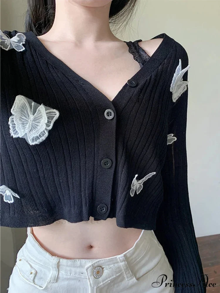 Durable Lantern Sleeve Button Down Knit Cardigan - Image 8