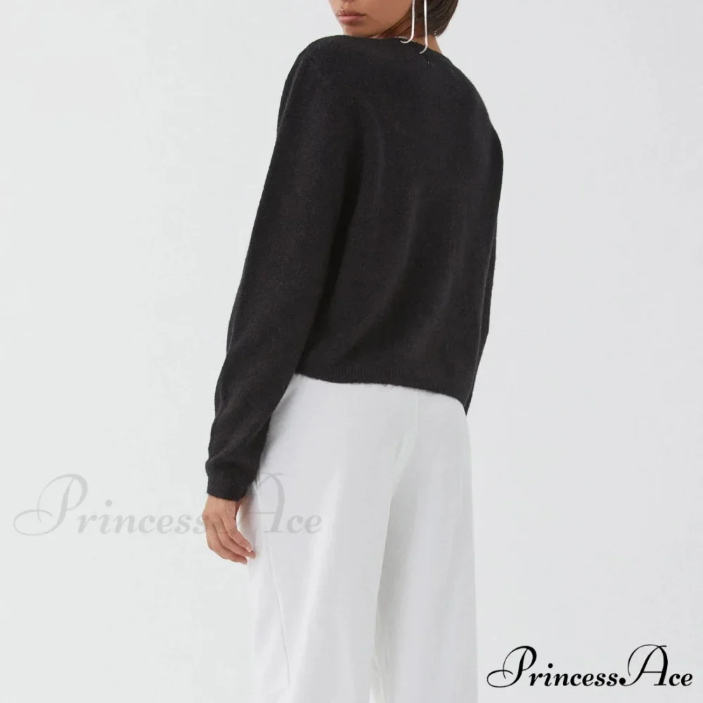 Durable Retro Circular Neck Button Cardigan - Image 5