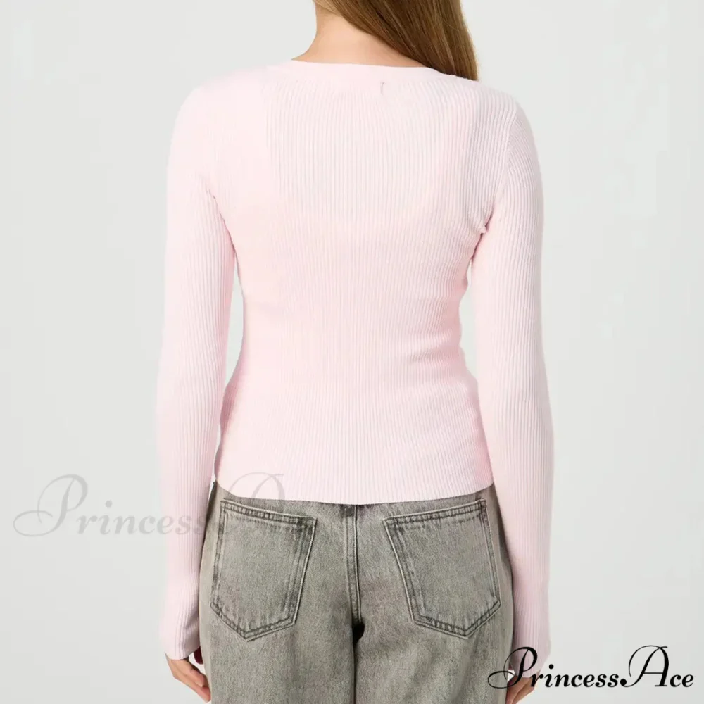 Durable Ridged Button Up Trim Knit Cardigan - Image 2