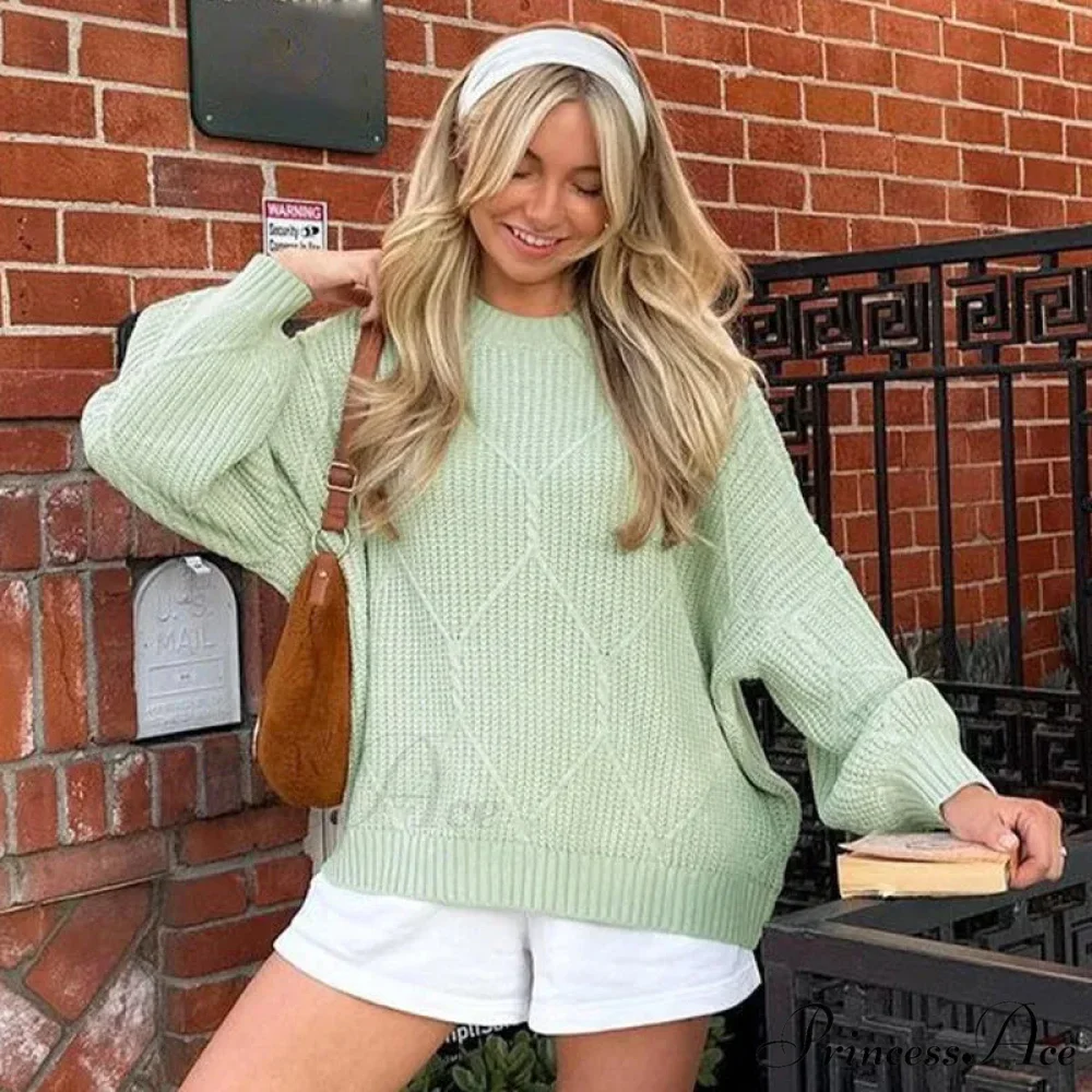 Durable Round-Neck Ribbed Extended Sleeve Sweater - Image 2