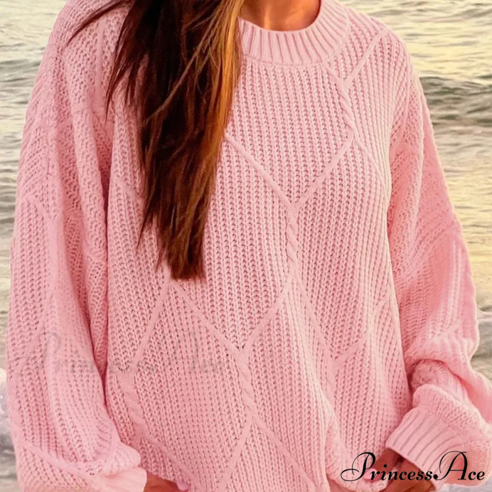 Durable Round-Neck Ribbed Extended Sleeve Sweater - Image 5