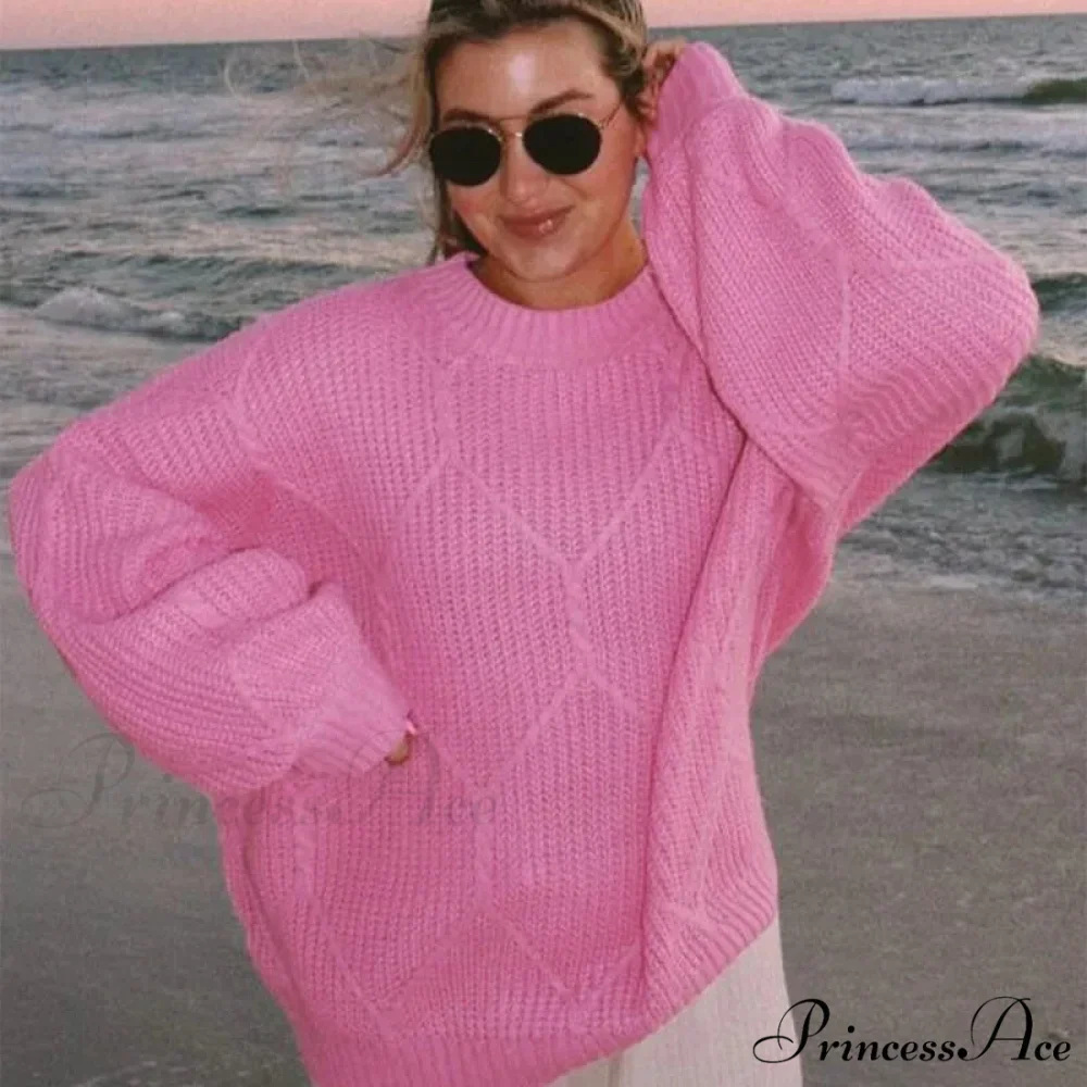 Durable Round-Neck Ribbed Extended Sleeve Sweater - Image 8