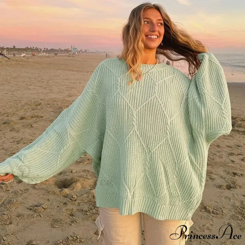 Durable Round-Neck Ribbed Extended Sleeve Sweater - Image 9