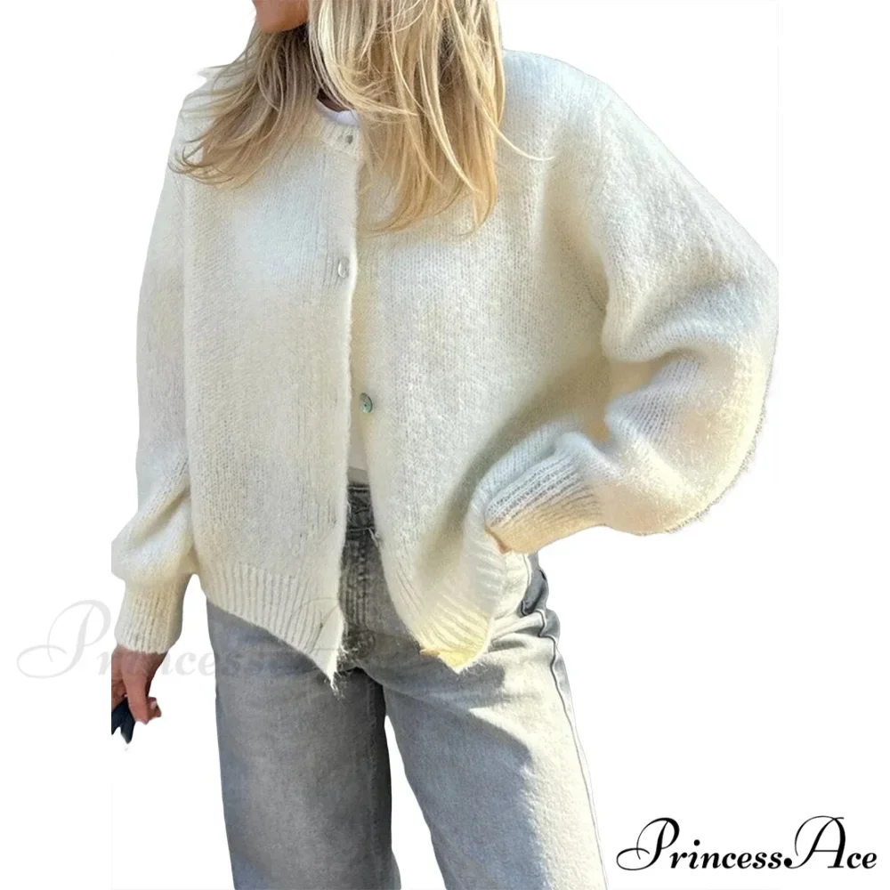 Durable Round-neck Short Knitted Cardigan - Image 11