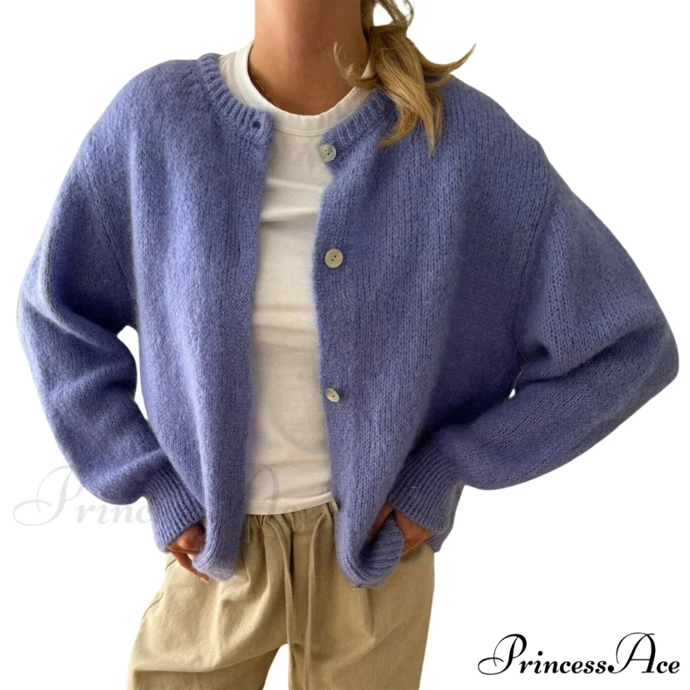 Durable Round-neck Short Knitted Cardigan - Image 13