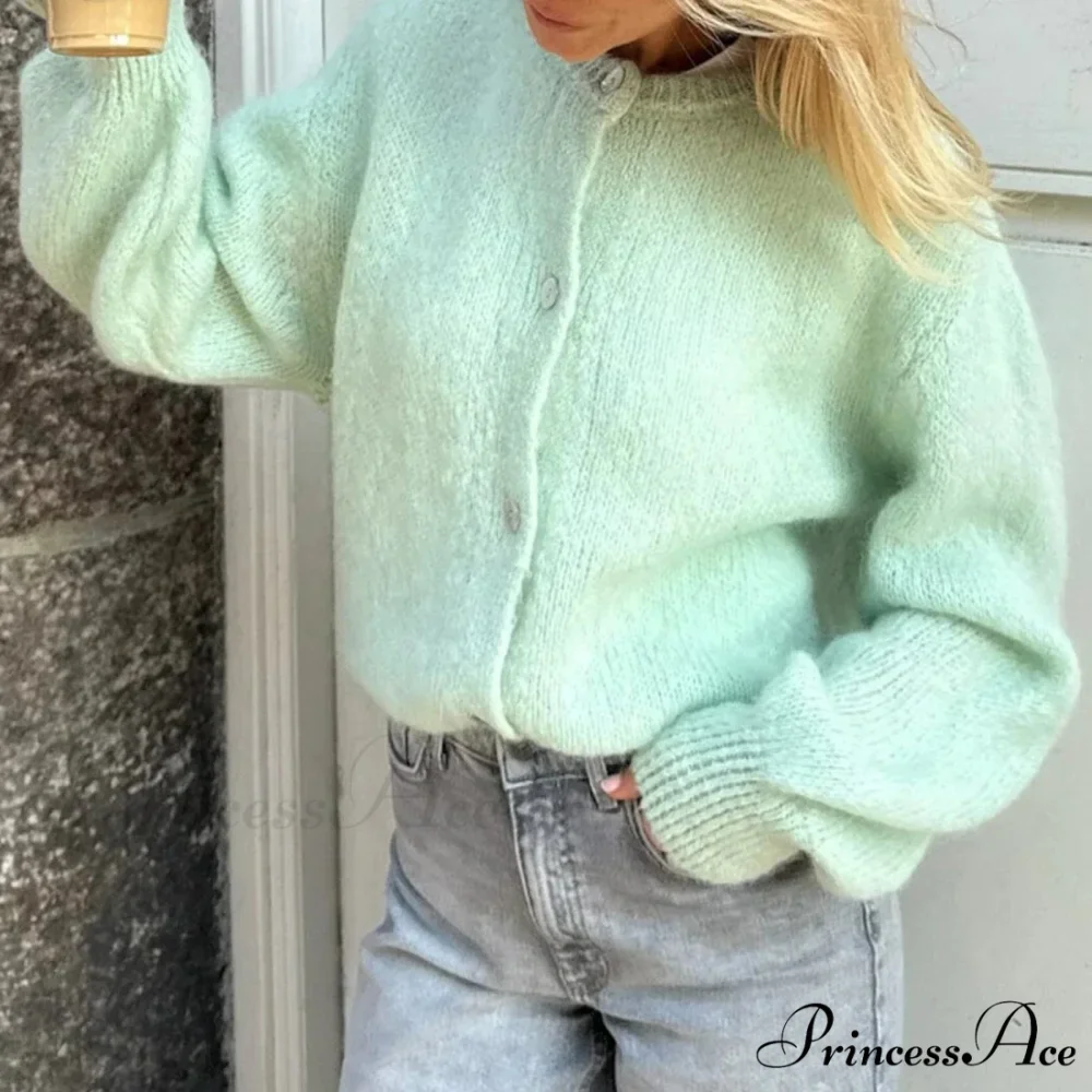 Durable Round-neck Short Knitted Cardigan - Image 2