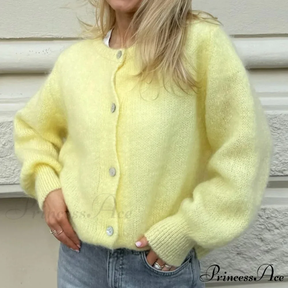 Durable Round-neck Short Knitted Cardigan - Image 4