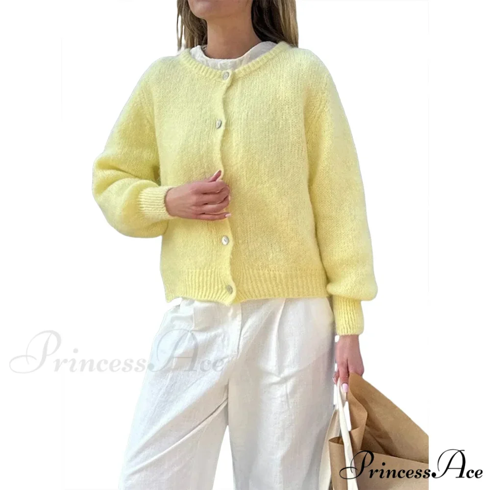 Durable Round-neck Short Knitted Cardigan - Image 7