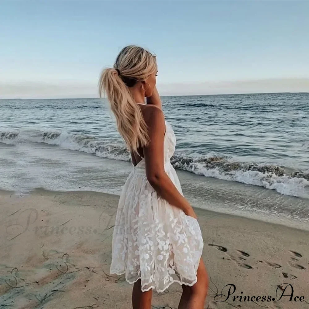 Durable Sleeveless Open-Back Lace Bohemian Dress - Image 2