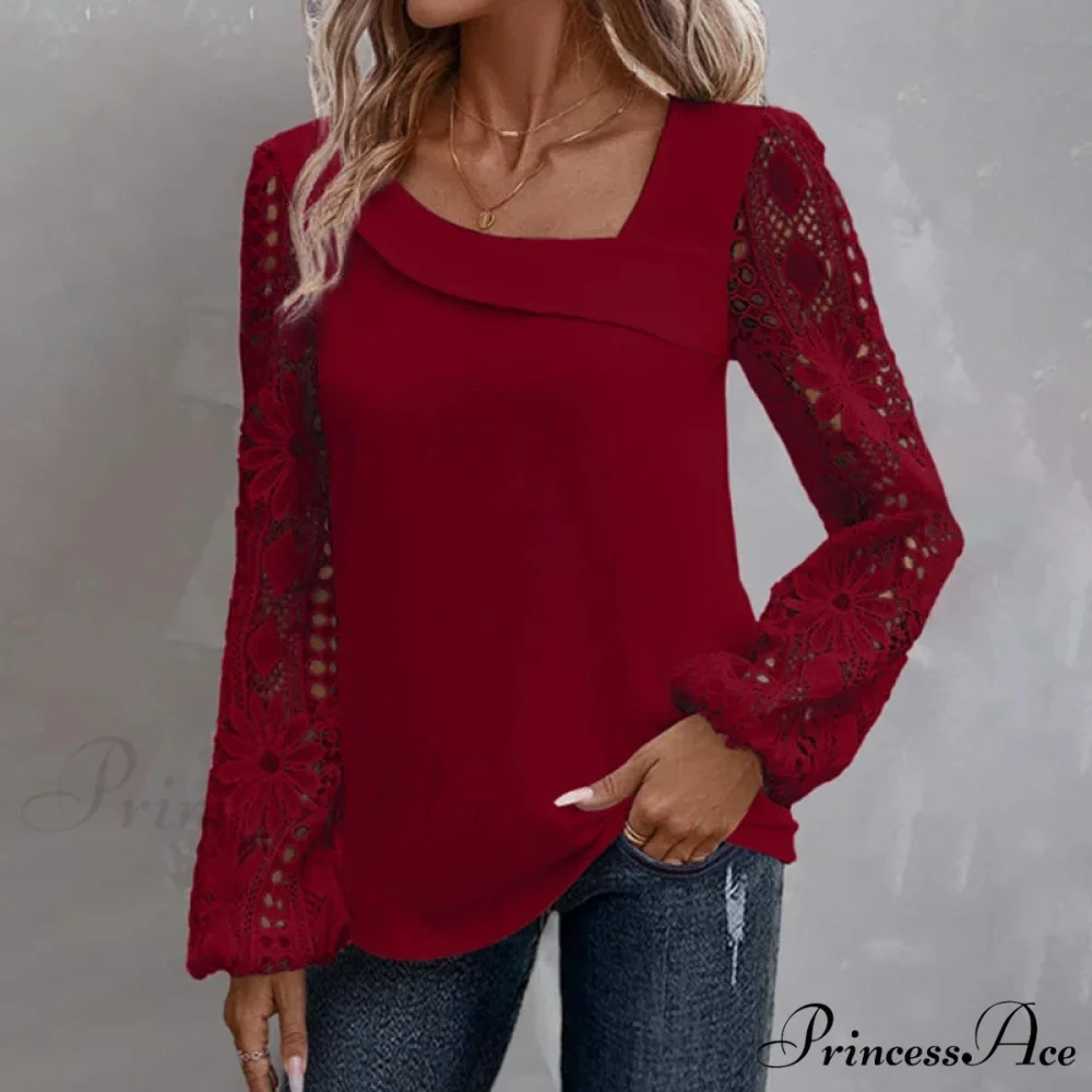 Durable Style Blouse Sophisticated Empty Lace Blouse - Image 2
