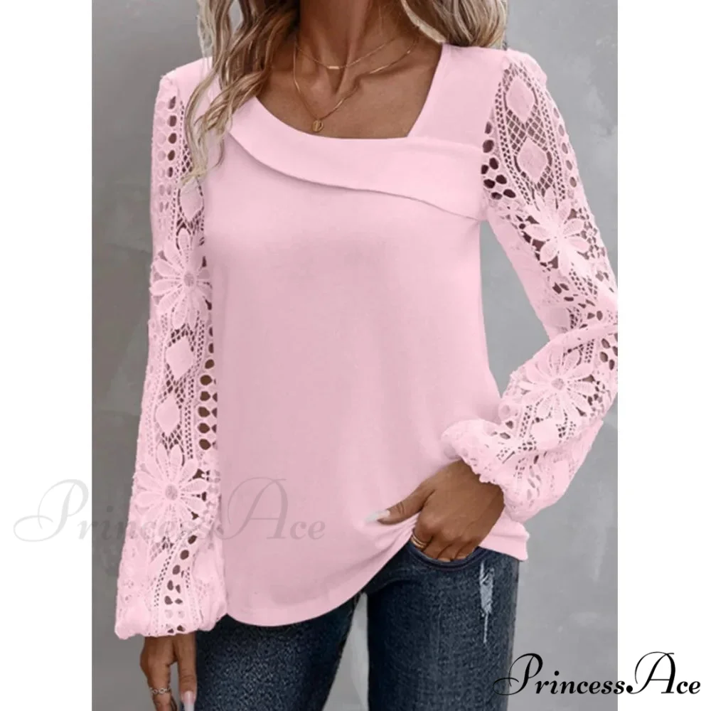 Durable Style Blouse Sophisticated Empty Lace Blouse - Image 3