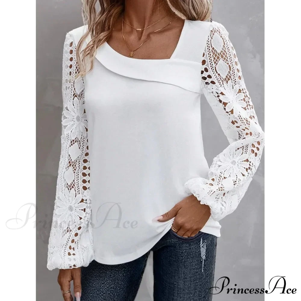 Durable Style Blouse Sophisticated Empty Lace Blouse - Image 5