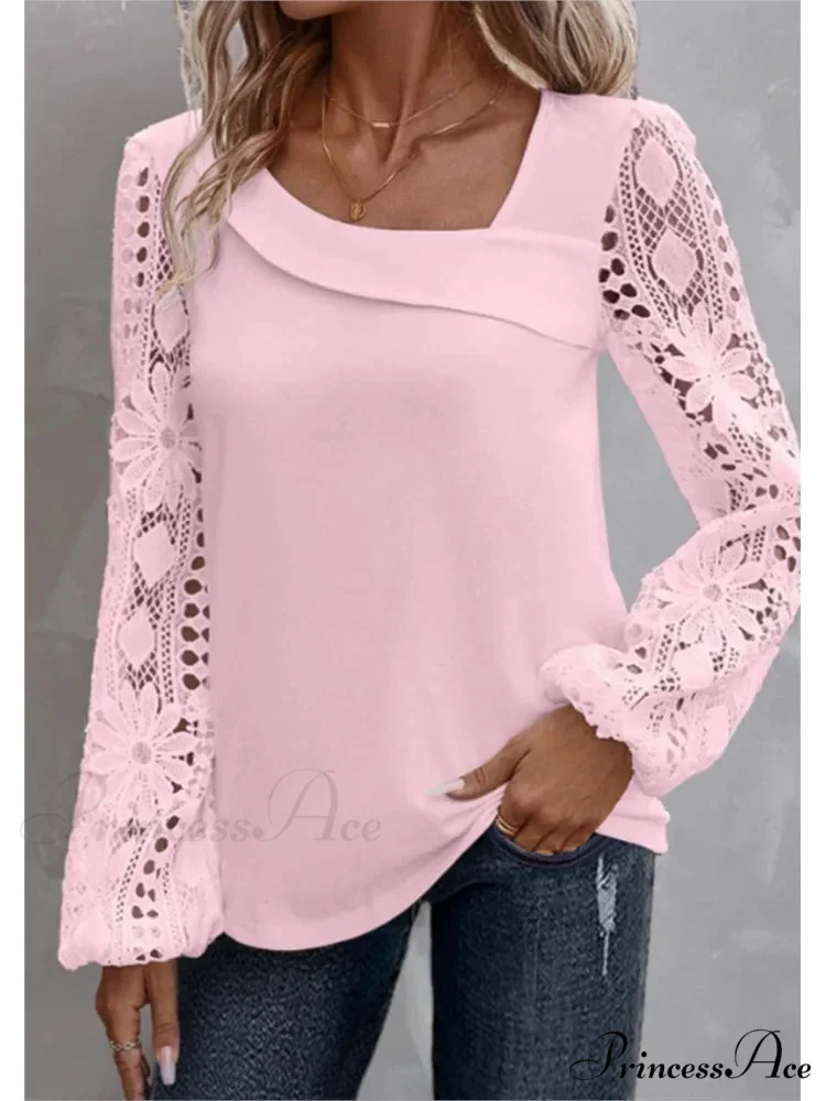 Durable Style Blouse Sophisticated Empty Lace Blouse - Image 6