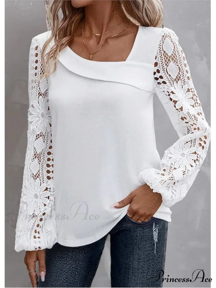 Durable Style Blouse Sophisticated Empty Lace Blouse - Image 7
