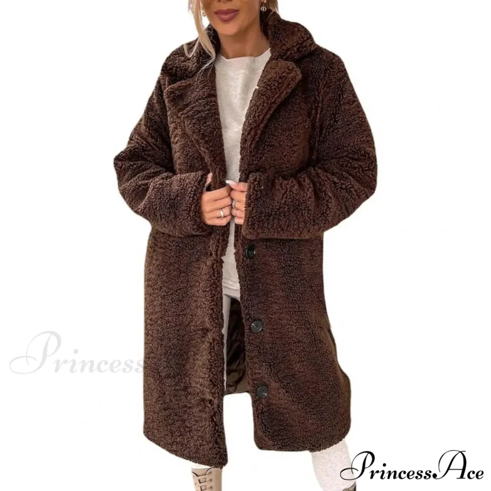 Durable Woolen Coat with Cinched Overcoat - Image 2