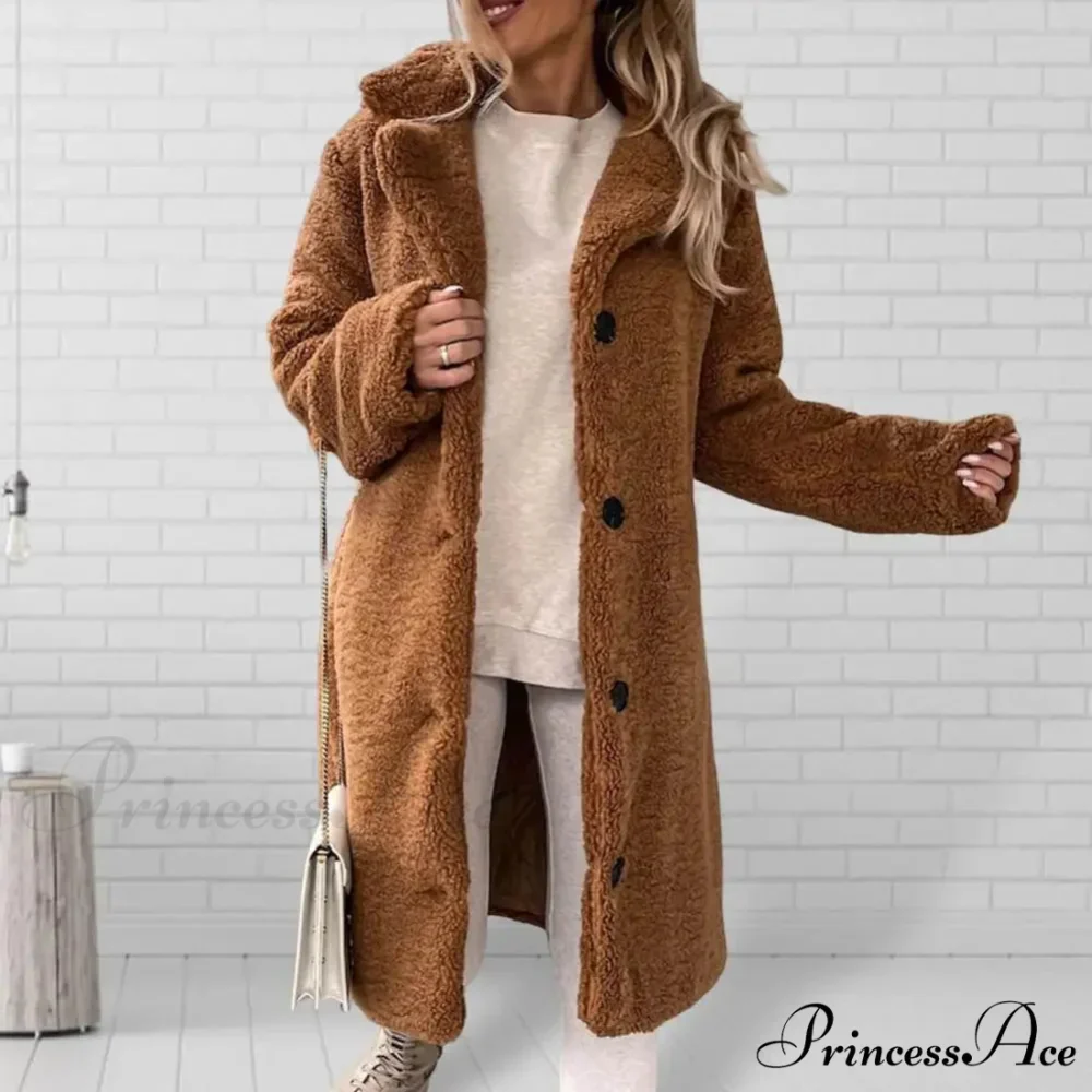 Durable Woolen Coat with Cinched Overcoat - Image 3