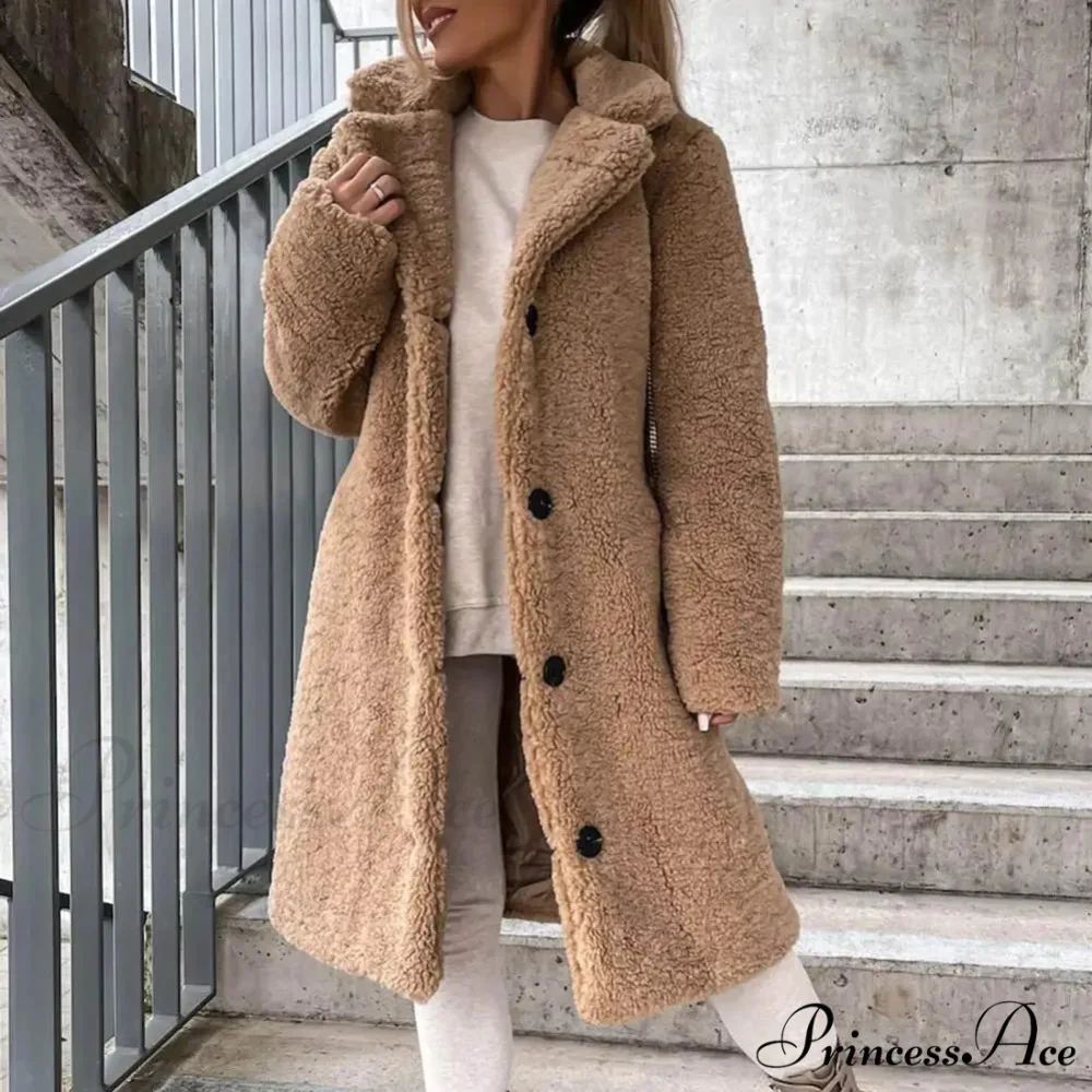 Durable Woolen Coat with Cinched Overcoat - Image 4