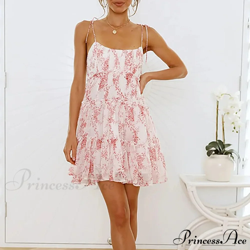 Eclectic Flowery Spaghetti Strap Informal Floral Dress - Image 9
