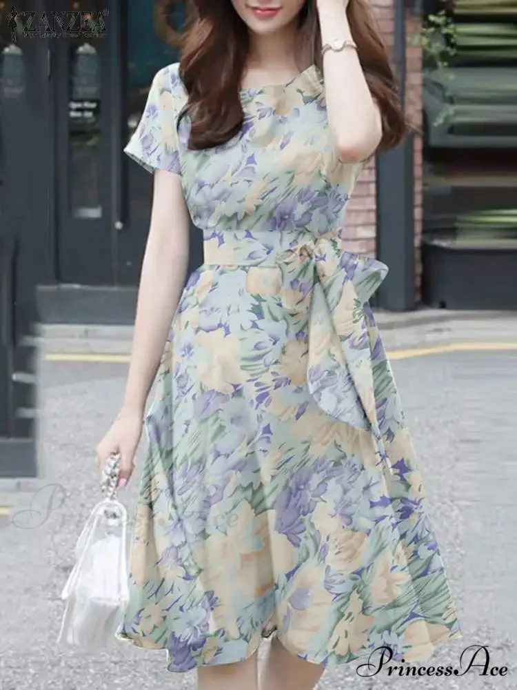 Eclectic Knee-length Flower Print Sundress - Image 3