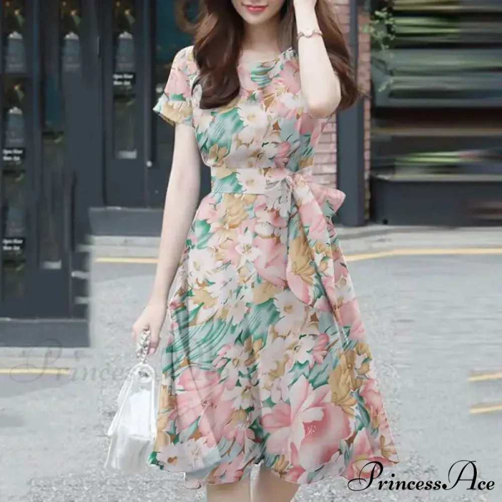 Eclectic Knee-length Flower Print Sundress - Image 6