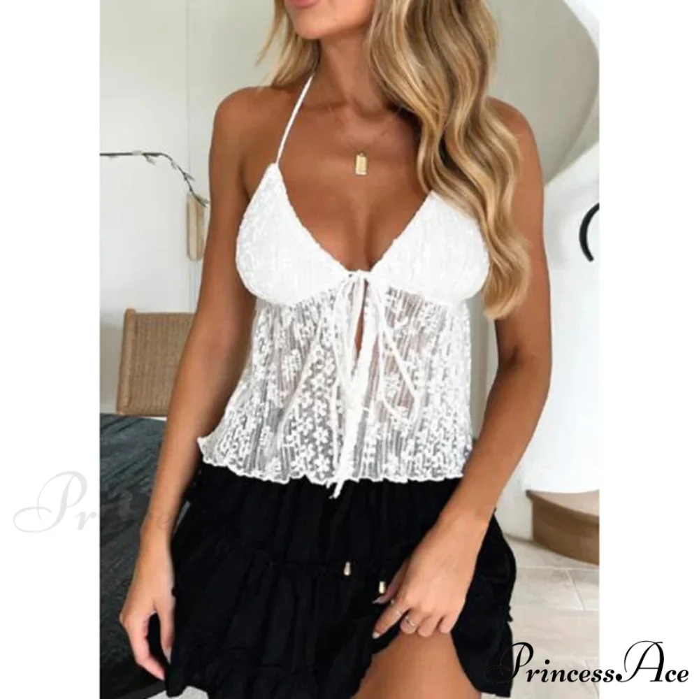 Eclectic Lace Fasten-Up Crop Top - Image 3