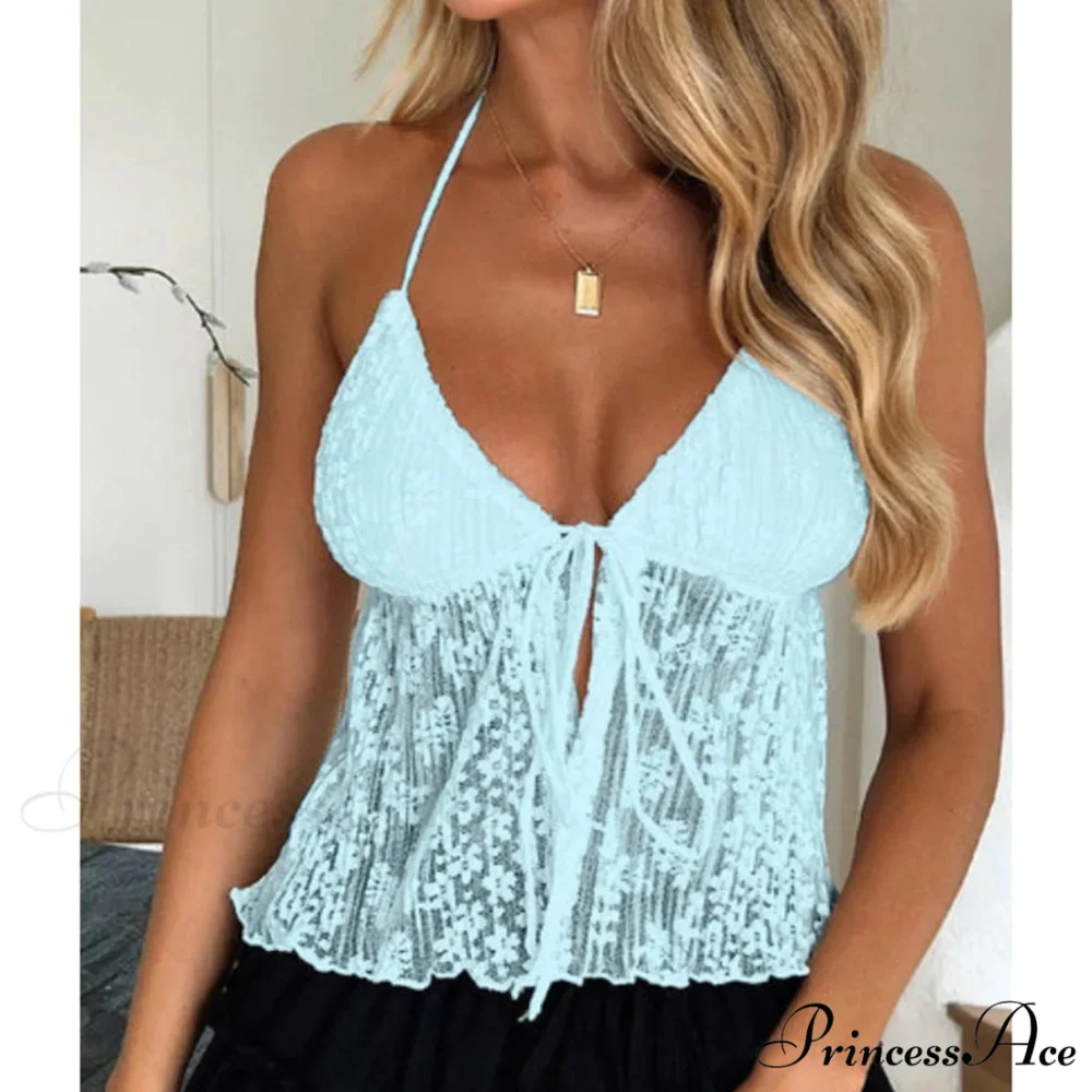 Eclectic Lace Fasten-Up Crop Top - Image 6