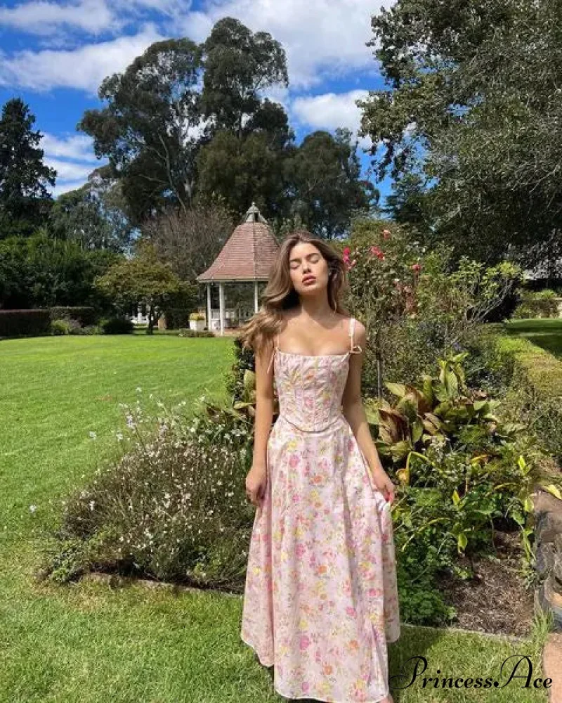 Eclectic Rose Floral Pattern Cotton Bandeau Dress - Image 3