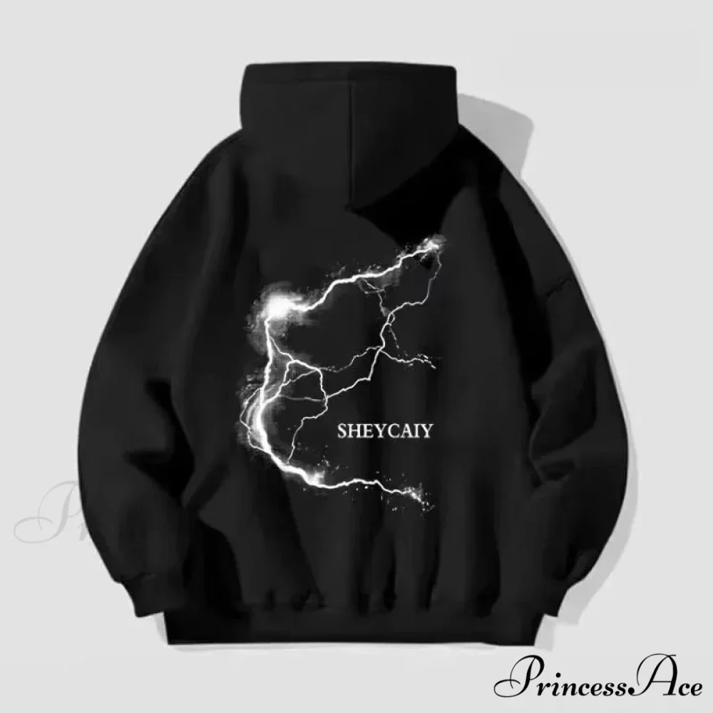 Electric Graphic Rap Fleece Hoodie - Image 4