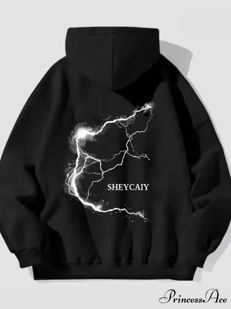 Electric Graphic Rap Fleece Hoodie - Image 5
