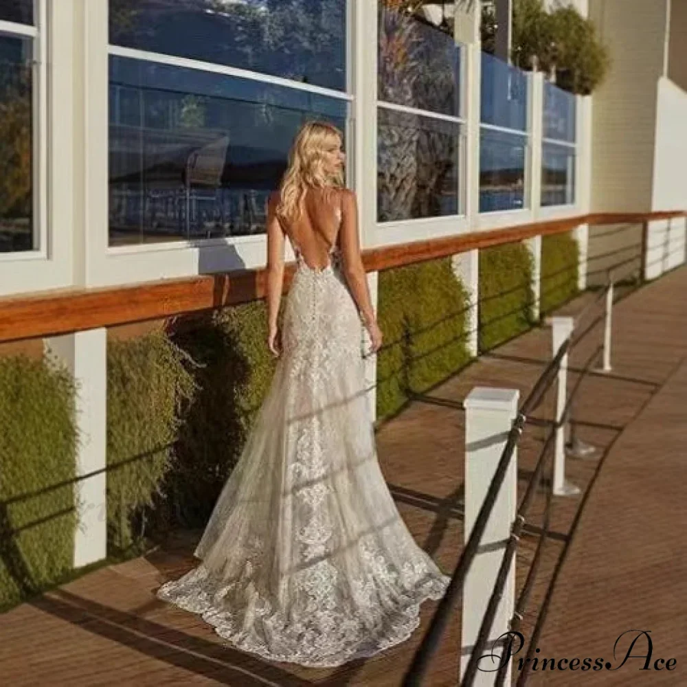 Elegant Lace Extended Train Bridal Wedding Gown - Image 2