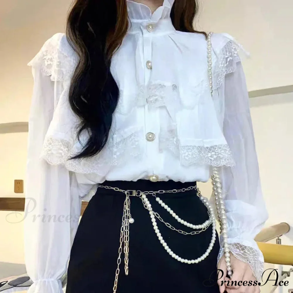 Elegant Lace Lolita Sophisticated Long Sleeve Blouse - Image 2