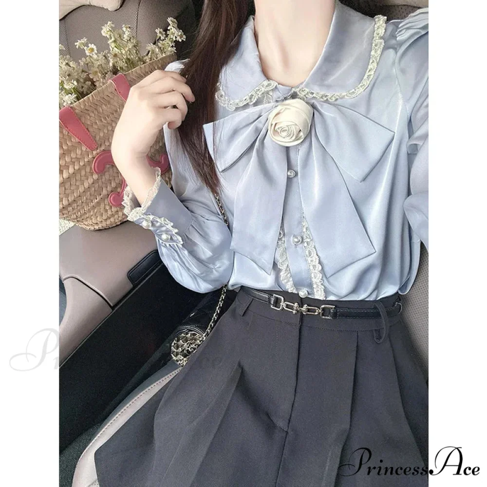 Elegant Lace Lolita Sophisticated Long Sleeve Blouse - Image 3