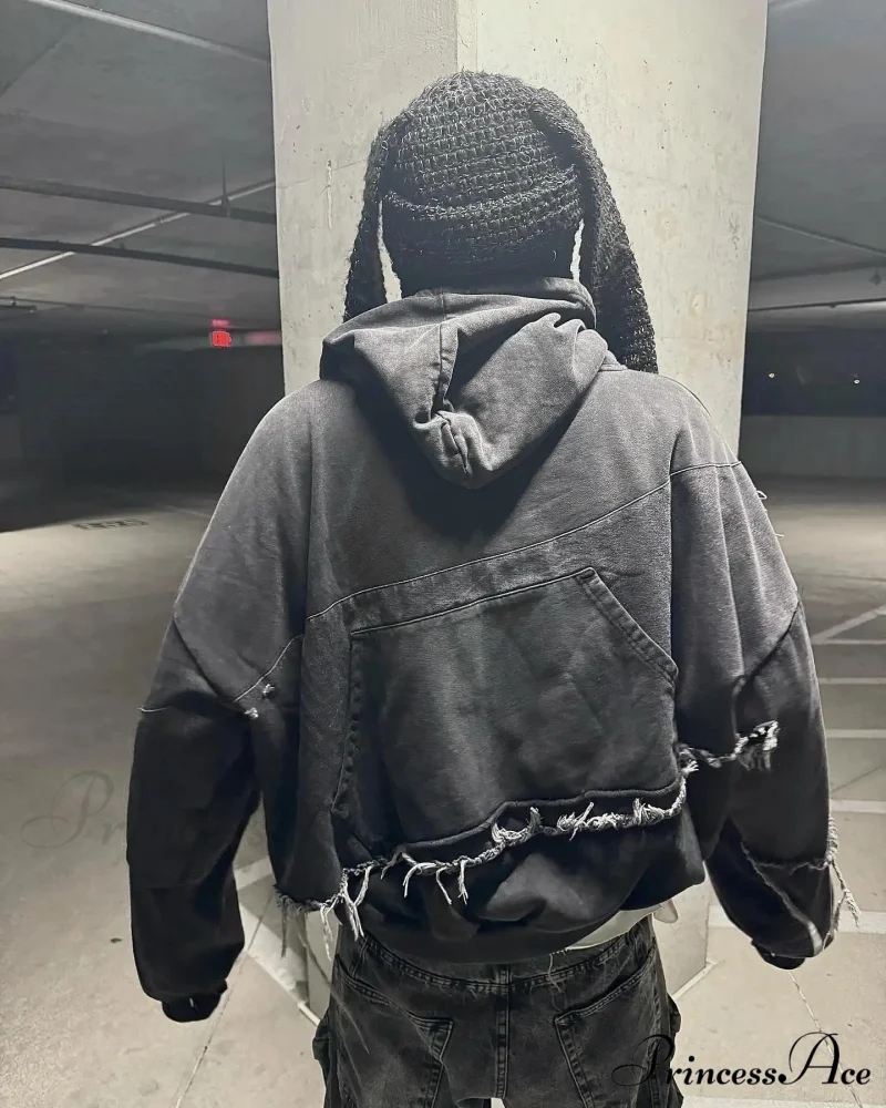 Embroidered Black Hoodie - Image 2
