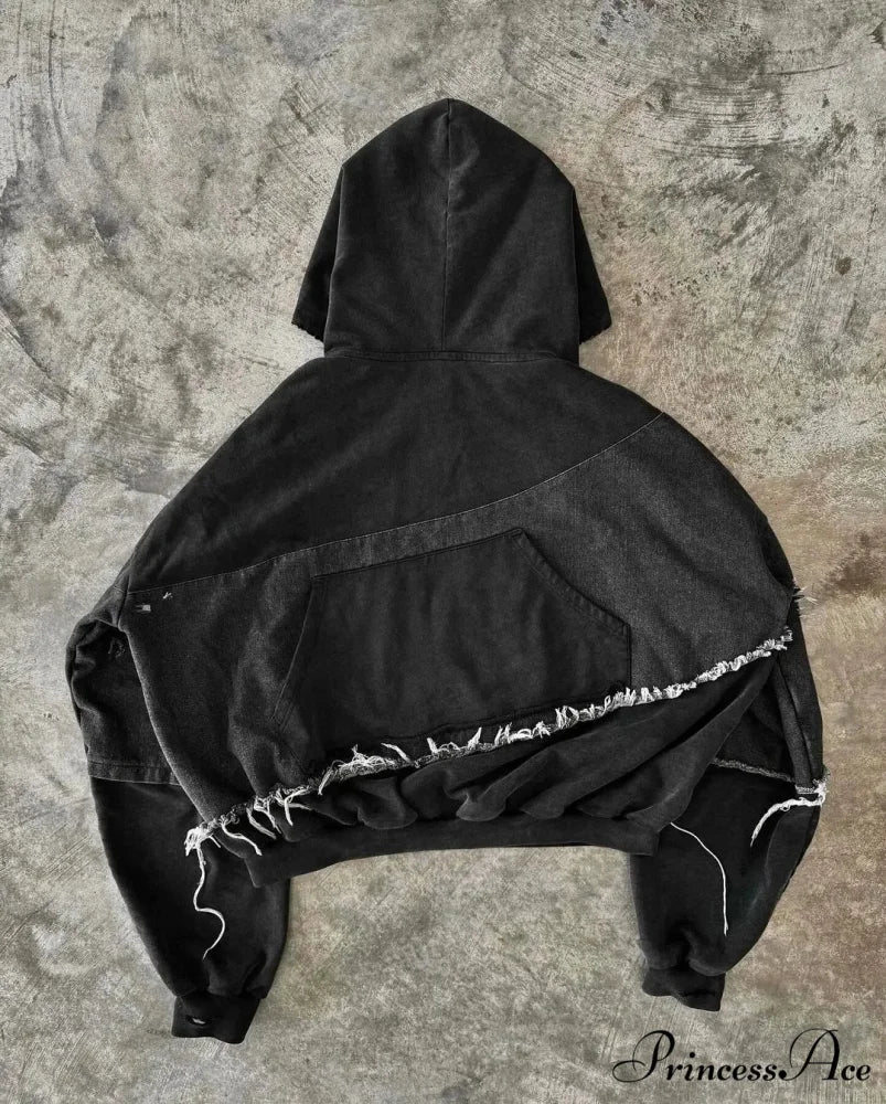 Embroidered Black Hoodie - Image 4