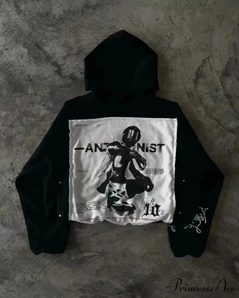 Embroidered Black Hoodie - Image 6