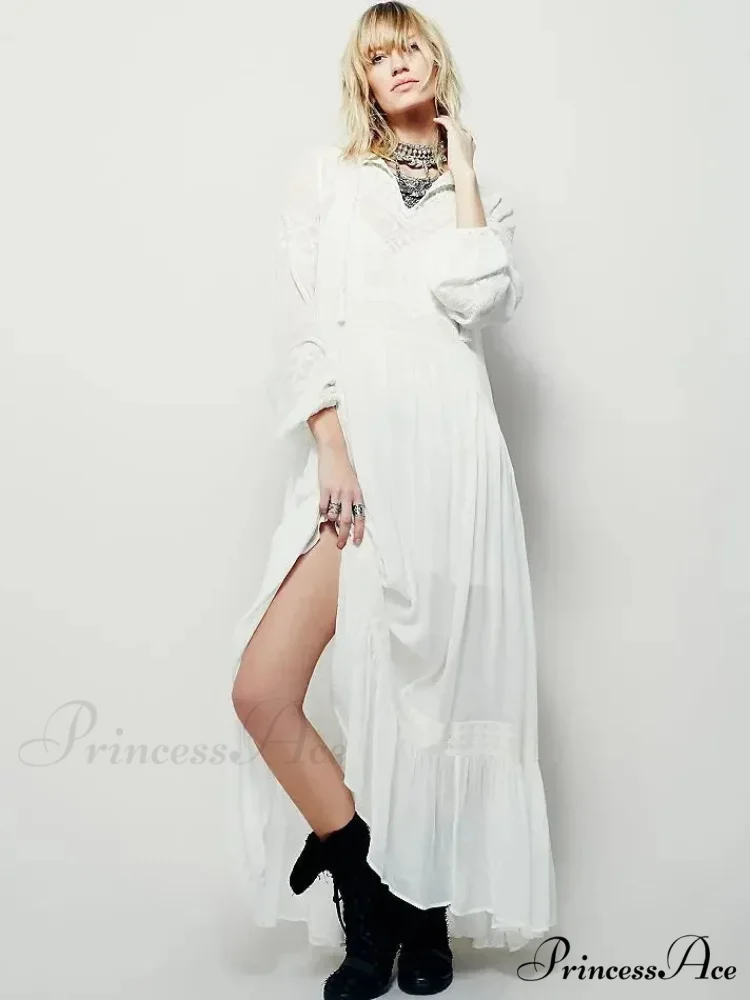 Embroidered Blossom V-neck Separated Mini Bohemian Dress - Image 4