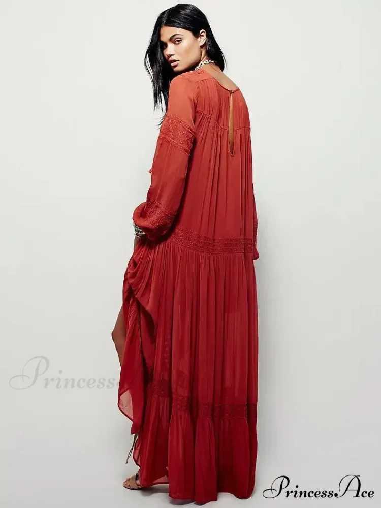 Embroidered Blossom V-neck Separated Mini Bohemian Dress - Image 5