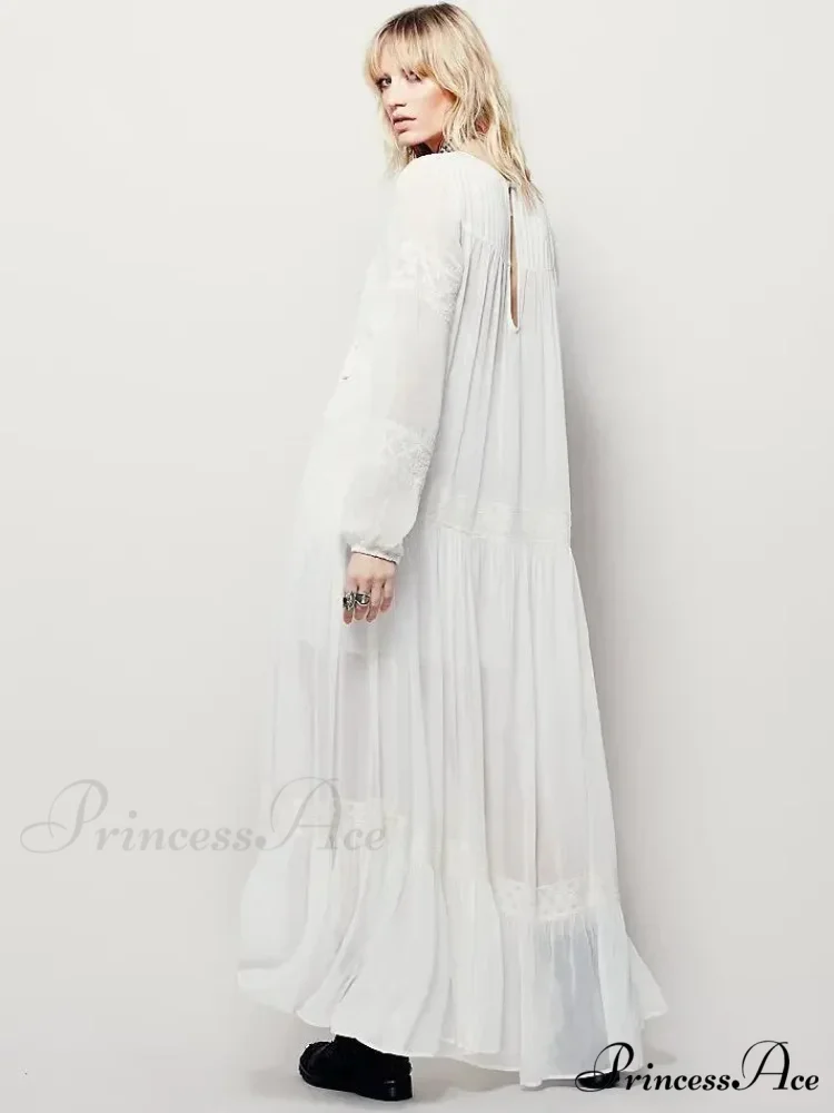 Embroidered Blossom V-neck Separated Mini Bohemian Dress - Image 6