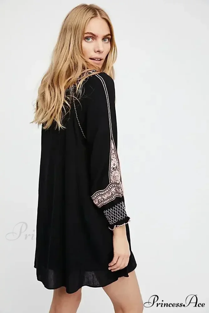 Embroidered Tassel Large Cotton Boho Dress - Image 6