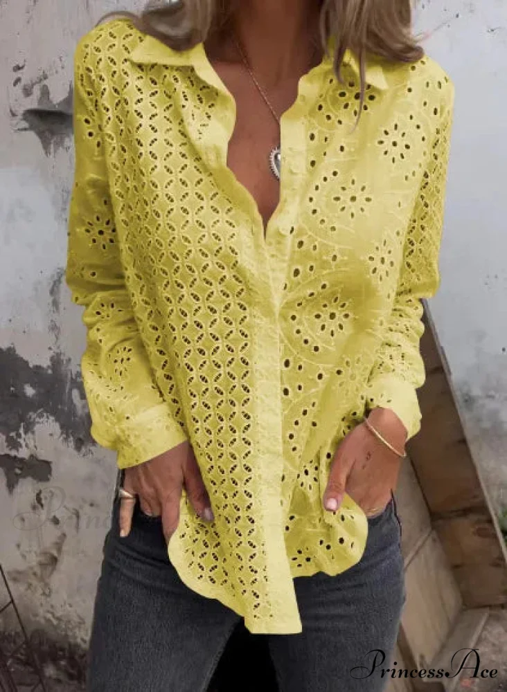 Empty Cotton Flower Stitching Extended Sleeve Boho Blouse - Image 2