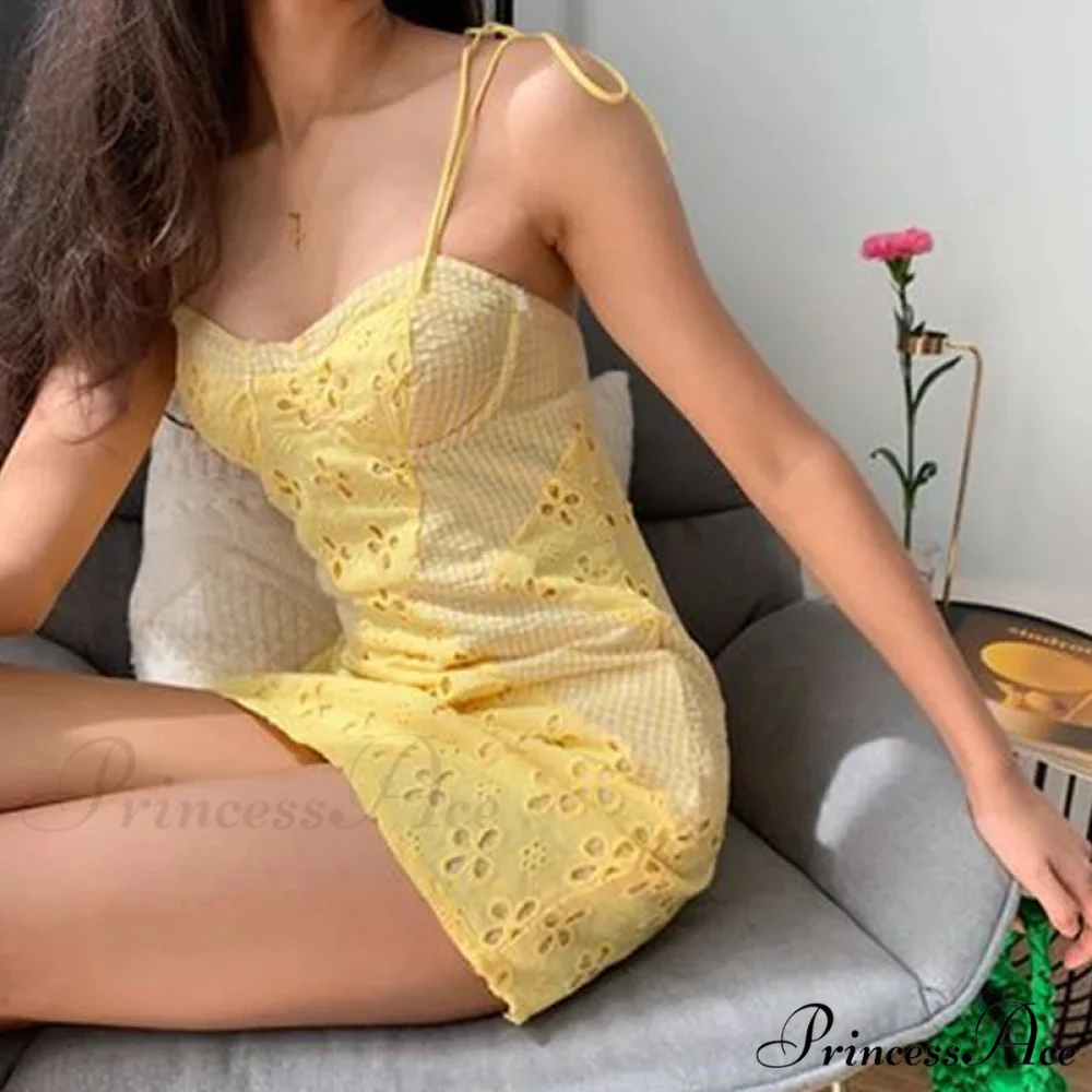 Empty Flower Spaghetti Mini Dress - Image 4